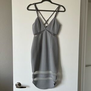 Heart On Fire Gray Cut Out Bodycon Dress